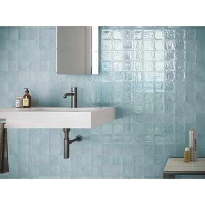 Terravito Bemare wandtegel - 10x10cm - 8mm - Vierkant - Lichtblauw glans