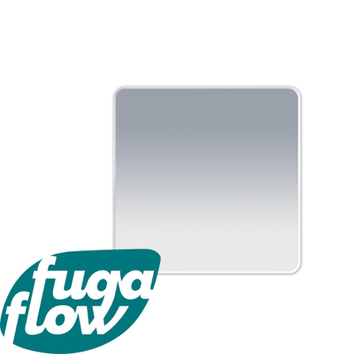 FugaFlow Eccelente Arredo Square Miroir carré 80cm arrondi cadre Blanc mat