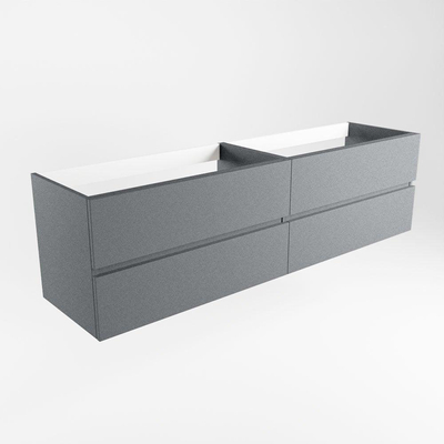 Mondiaz VICA Meuble sous vasque - 180x45x50cm - 4 tiroirs - softclose - 1 découpe droite - Plata