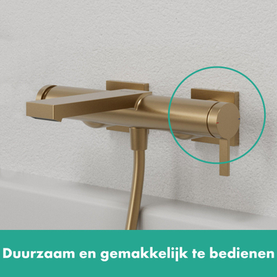 Hansgrohe Tecturis E Badkraan - met omstel - met koppelingenHOH=15cm - met waterval straalbrushed - geborsteld brons