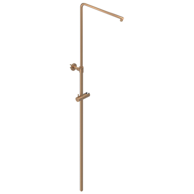 IVY Bond Ensemble de douche de pluie - apparent - tête de douche medium 25cm - douchette barre Finition cuivre brossé mat PVD