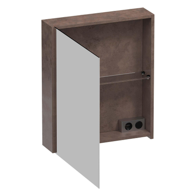 BRAUER Impress armoire de toilette - 60x70x15cm - sans éclairage - avec 1 porte miroir double face à ouverture à gauche - Erosion