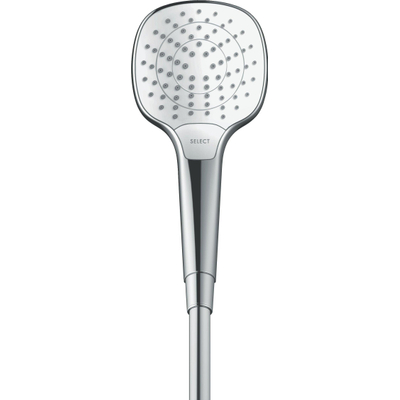 Hansgrohe Croma select e Handdouche Vario - ecosmart 1/2 x - diameter 11cm - met rain turbo rain en intense rain regenstraal wit/chroom - wit chroom