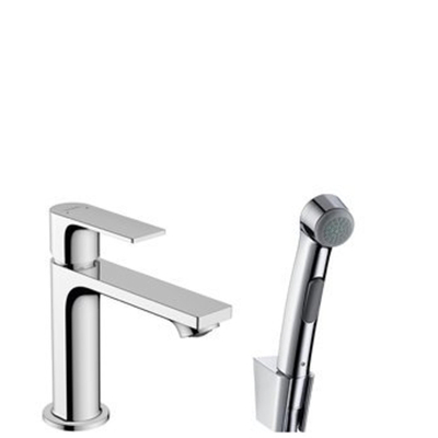 Hansgrohe Rebris e 1 greeps wastafelkraan - 110 bidette - handdouche en doucheslang - 160cm - zonder afvoer - hoogglans chroom