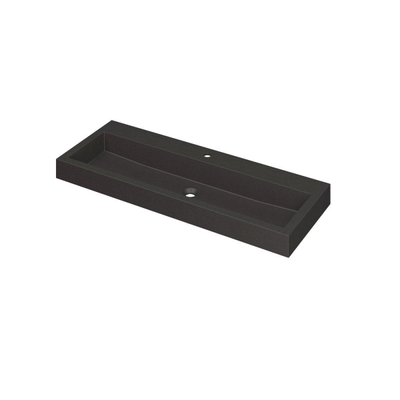 INK Momento wastafel - 120x45x9cm - 1 wasbak - 1 kraangat - Quartz zwart