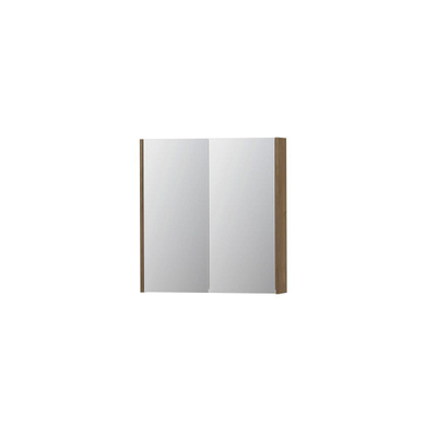 INK SPK2 spiegelkast – 70x74x14 cm – 2 deuren, dubbelzijdige spiegeldeuren – Fineer Ash grey