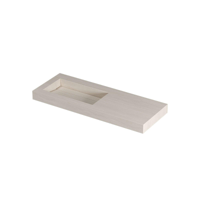INK Pitch Wastafel - 120x45x9cm - links - zonder kraangaten- mat travertin OUTLETSTORE