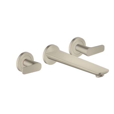 Hansgrohe Axor Citterio C afbouwdeel v. 3-gats inbouw badkraan wandmontage en cubic cutvoorsprong 22.2cm - brushed nickel