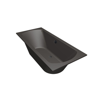 Xenz Lagoon ligbad - 180x80cm - met overloop - zonder afvoer - Acryl Antraciet Mat OUTLETSTORE