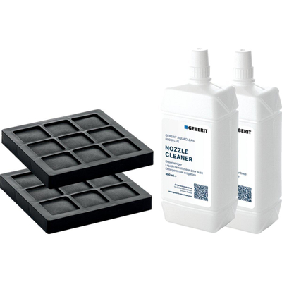 Geberit AquaClean set de 2 filtres à charbon et 2 produits de nettoyage pour bras de douche pour 8000/8000 plus