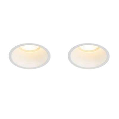 QAZQA Dept spot encastré - set de 2 - 10,5x10,5x10,4cm - dimmable - IP44 - blanc mat