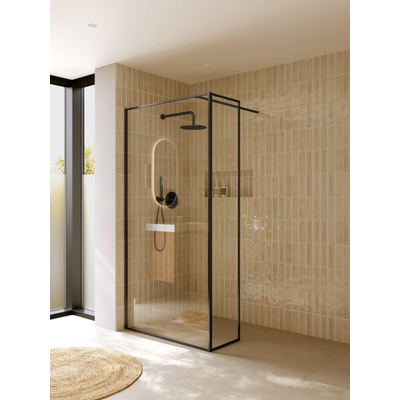 Riho Define Paroi de douche à l'italienne - forme en L - 100x200cm - Gunmetal mat
