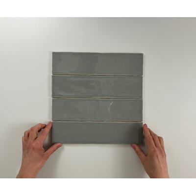 ÉCHANTILLON Terravito Pavero carreau mural - 7.5x30cm - 8.6mm - Rectangulaire - Gris brillant