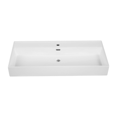 Saniclass Legend Lavabo pour meuble - 101x47x12cm - avec trop-plein - 1 vasque - 1 trou de robinet - céramique - blanc brillant