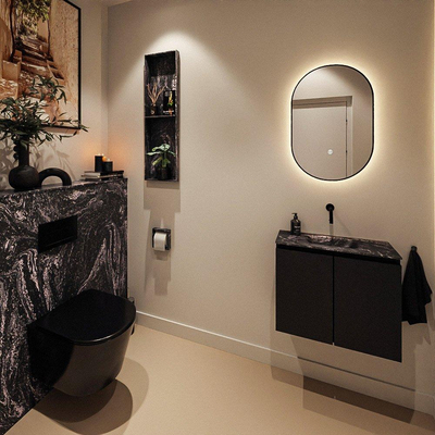 MONDIAZ TURE-DLUX Meuble toilette - 60cm - Urban - EDEN - vasque Lava - position centrale - sans trou de robinet