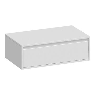 Saniclass New Future Thin meuble salle de bains 80.2x27x45.5cm avec planche lavabo avec softclose sans porte 1 tiroir blanc haute brilliance