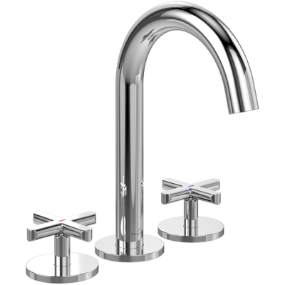 Villeroy & Boch Loop & Friends wastafeluitloop set - met kruisgreep - hoogglans chroom