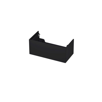 INK Wastafelonderkast - 90x45x37.6cm - 1 lade - push to open - met recht opdekfront - MDF lak - Mat zwart