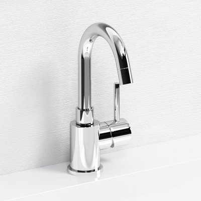 Clou Xo wastafelkraan - opbouw - met draaibare uitloop - eengreeps - zonder waste - chroom
