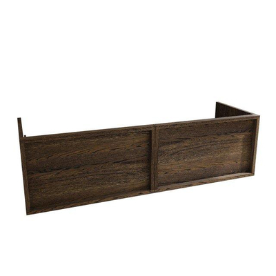 Saniclass Holz Frame Meuble de salle de bain - 140x45x40cm - lavabo en céramique blanc - 2 vasques - sans trous de robinet - 2 tiroirs - Charcoal