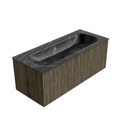 Mondiaz KURVE-DLUX Badkamermeubelset - 110x46x40cm - 1 lade - wastafel solid surface - midden - zonder kraangat - Shadow