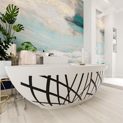 MONDIAZ HOLM DESIGN Baignoire autoportante - 180x85cm - Urban / Talc