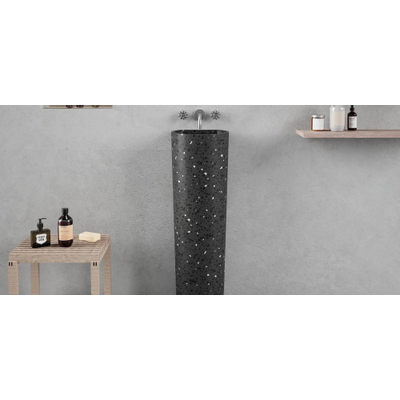 Ideavit Evo Lavabo autoportant 28x24,5x90cm béton aspect béton concrete dark grey terrazzo