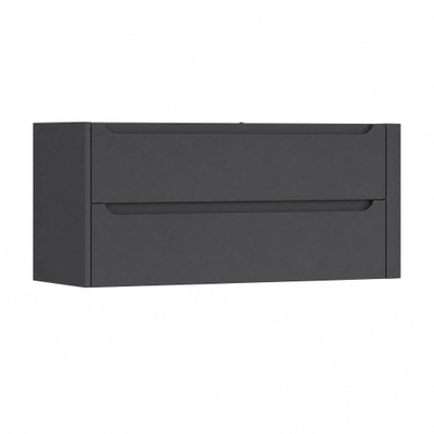 H&R Badmeubelen Juice Meuble sous vasque - 120x45x50cm - coin droit arrondi - 2 tiroirs - poignée intégrée - anthracite mat