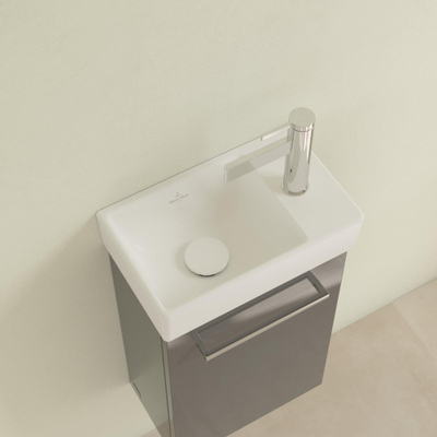 Villeroy & Boch Avento fontein - 1 kraangat rechts - zonder overloop - 36x22cm CeramicPlus - Stone White (mat wit)