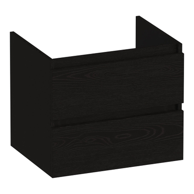 BRAUER Joy meuble sous-lavabo 60 2 tiroirs softclose - sans poignée - 1 découpe pour siphon - Timber Black
