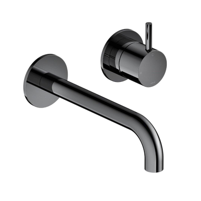 Hotbath Cobber partie extérieure mitigeur de lavabo encastré avec bec 18 cm chrome noir