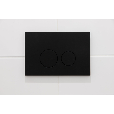 QeramiQ Push Bedieningsplaat - voor Geberit UP320 inbouwreservoir - dualflush - ronde knoppen - kunststof zwart mat OUTLETSTORE