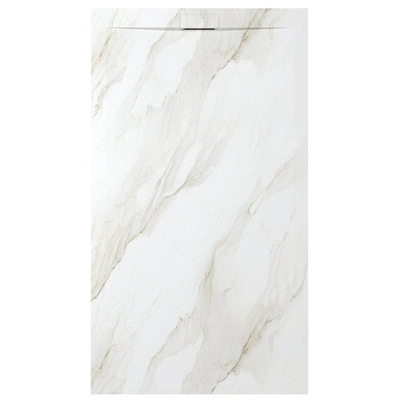 Zenon Essenza Minimal receveur de douche - 140x100cm - antidérapant - antibactérien - marbre minéral - rectangulaire - Marble gold (blanc)