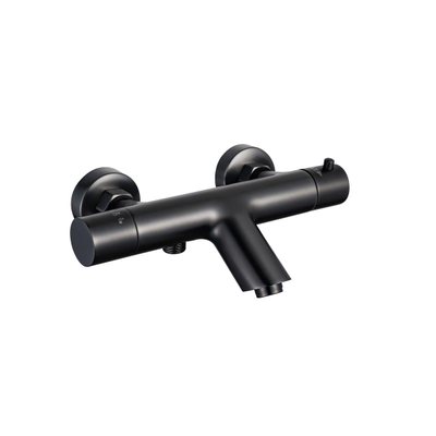 FortiFura Calvi Mitigeur baignoire - avec barre curseur - douchette stick - flexible en métal - Noir mat