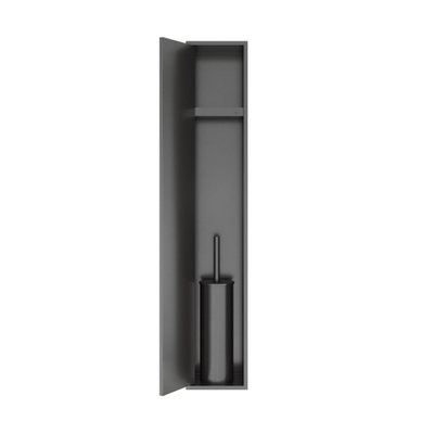 Hotbath &MORE Inbouw nis & borstelgarnituur - 16x60x12.6 cm - PVD - geborsteld gunmetal (antraciet)