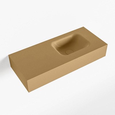 Mondiaz LEX Fontaine - 70x30x12cm - lavabo Droit - sans trous de robinet - solid surface - Oro