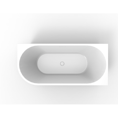 ZEZA Grand Baignoire semi-îlot d'angle - droite - 180x80x58cm - avec une bonde- acrylique - blanc brillant