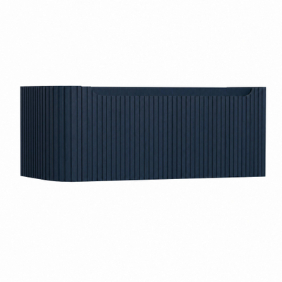 H&R Badmeubelen Juice Wastafelonderkast - 100x45x40cm - linkerhoek afgerond - 3D-front - 1 lade - geïntegreerde greep - blue oak