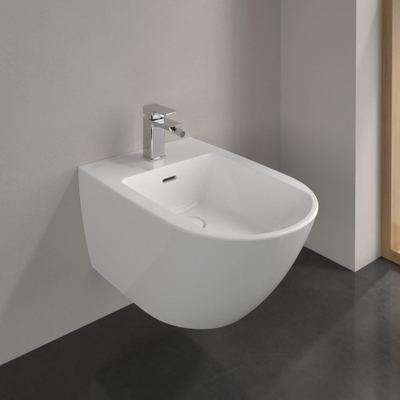Villeroy & Boch Subway 3.0 wandbidet - 56x37.5x27cm - met overloop CeramicPlus - White Alpine (glans wit)