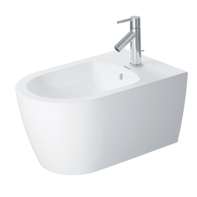 Duravit Me by starck Wandbidet - 37x57cm - met kraangat - met overloop - mat wit