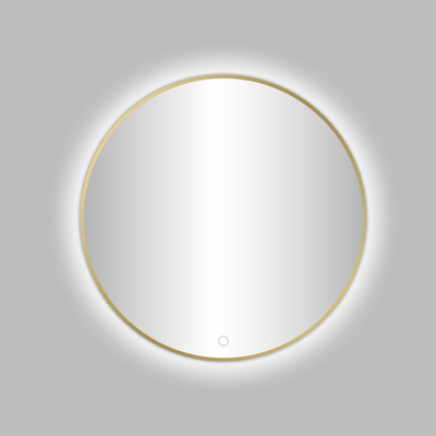 Best Design Nancy Venise Miroir avec éclairage LED rond 100cm Doré mat
