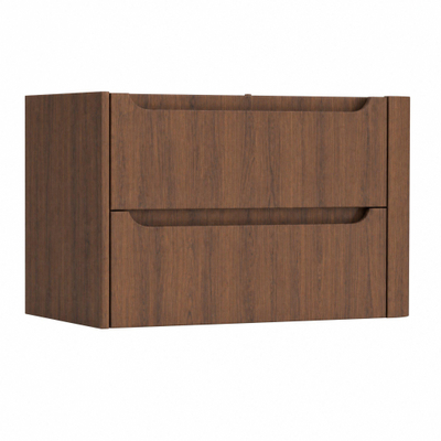 H&R Badmeubelen Juice Meuble sous lavabo - 80x45x50cm - angle droit arrondi - 2 tiroirs - poignée intégrée - Dark oak