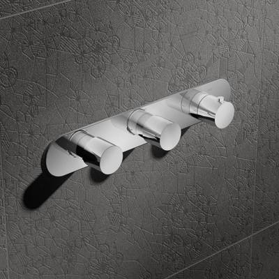 Hotbath Buddy mitigeur thermostatique encastré avec 2 robinets d'arrêt horizontal chrome