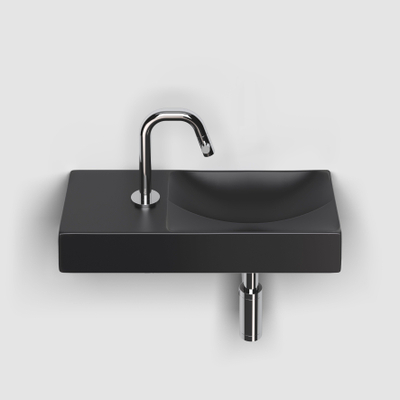 Clou Vale Lave-main 45cm avec trou pour robinet à gauche Céramique Noir mat