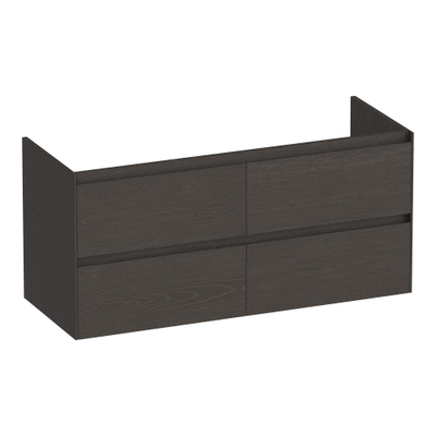 BRAUER Inspire wastafelonderkast 120 4 softclose lades - greeploos - 2 sifon uitsparingen - Timber Anthracite