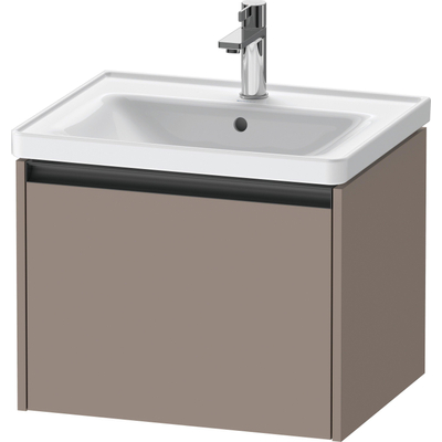 Duravit Ketho.2 Wastafelonderbouwkast - met 1 lade - 58.4x45.5x44cm - met greep antraciet - basalt mat