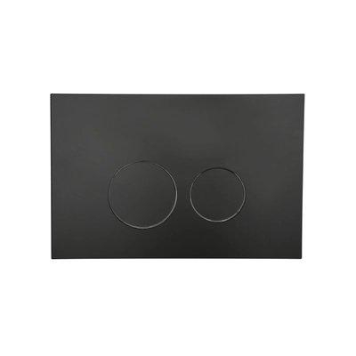 QeramiQ Dely Swirl Ensemble de WC - réservoir encastré Qeramiq Flush - abattant 35mm - plaque de commande noire mate en plastique - boutons ronds - noir mat