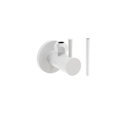 Clou InBe design robinet d'arrêt d'angle type 1 rond Blanc mat
