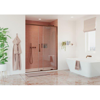 Crosswater Optix Porte coulissante - mécanisme de fermeture douce - 120cm - Bronze brossé