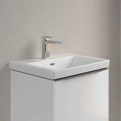 Villeroy & boch subway 3.0 lavabo de meuble 55x44x16,5cm rectangle 1 trou pour robinet avec trou de trop-plein pierre blanche mate céramique+